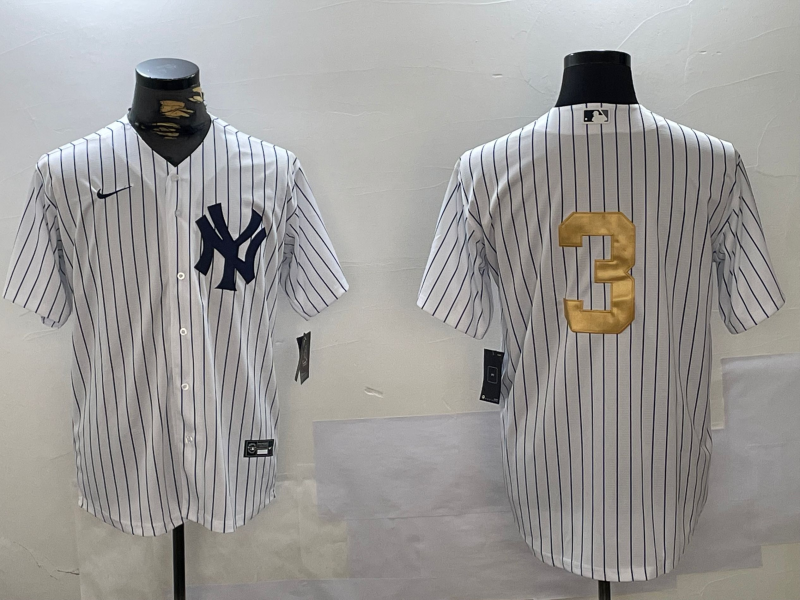 Men's New York Yankees Babe Ruth #3 White Jersey